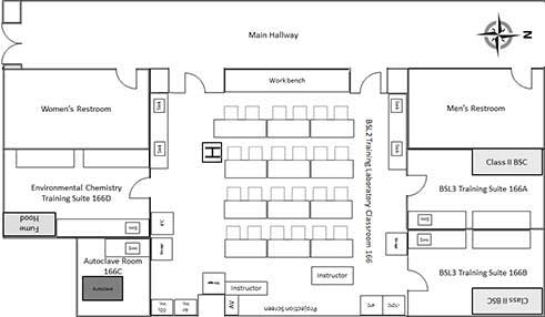 Blueprint image of CALS training lab layout.