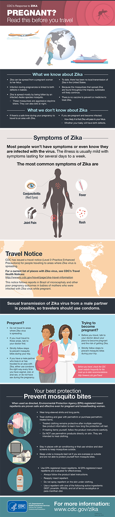 Image of Zika virus / pregnancy info-graphic.